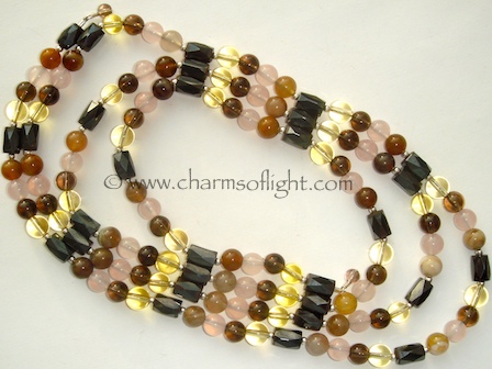Multi-gemstone Magnetic Wrap Necklace